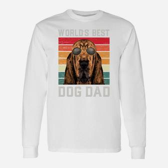 Best Dog Dad Vintage Bloodhound Sweatshirt Unisex Long Sleeve | Crazezy AU