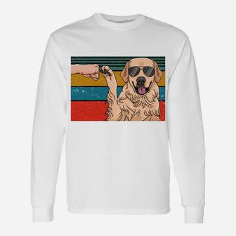 Best Golden Retriever Dad Ever Dog Dad Fist Bump Sweatshirt Unisex Long Sleeve | Crazezy AU