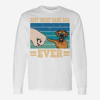Best Great Dane Dad Funny Dog Sunglasses Vintage Great Dane Sweatshirt Unisex Long Sleeve | Crazezy