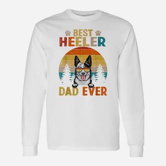 Best Heeler Dad Ever Vintage Dog Lover Unisex Long Sleeve | Crazezy AU