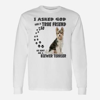 Biewer Yorkshire Terrier Quote Mom Dad Art, Cute Beaver Dog Unisex Long Sleeve | Crazezy