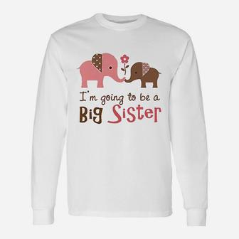 Big Sister To Be Mod Elephant Baby Unisex Long Sleeve | Crazezy CA