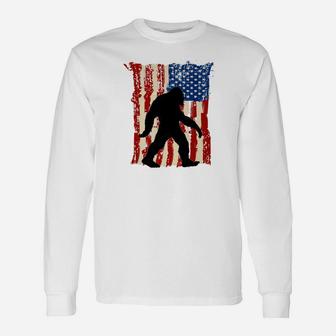 Bigfoot I Believe Sasquatch Patriot Long Sleeve T-Shirt - Thegiftio UK