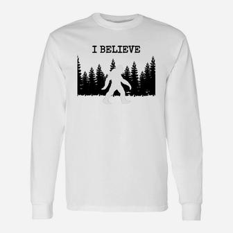 Bigfoot Sasquatch I Believe Yeti Tee Long Sleeve T-Shirt - Thegiftio UK