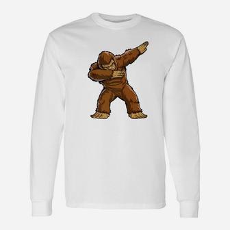 Bigfoot Sasquatch Dabbing Dab Monster Long Sleeve T-Shirt - Thegiftio UK