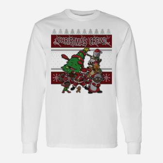 Black African American Santa Christmas Crew Sweater Design Sweatshirt Unisex Long Sleeve | Crazezy