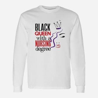 Black Nurse Queen Nursing School Graduation Rn Lpn Bsn Unisex Long Sleeve | Crazezy UK