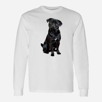 Black Pug Dog For Dog Mom Dad Funny Cute Black Pug Unisex Long Sleeve | Crazezy DE