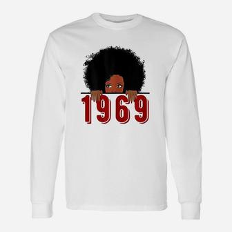 Black Queen Born In 1969 Long Sleeve T-Shirt - Thegiftio UK