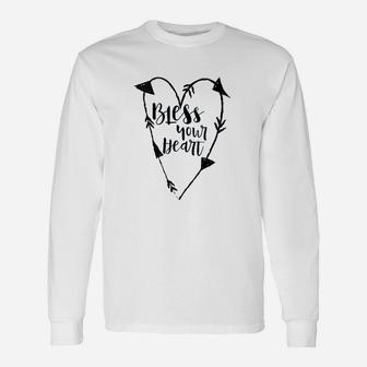 Bless Your Heart Southern Charm Saying Black Unisex Long Sleeve | Crazezy UK
