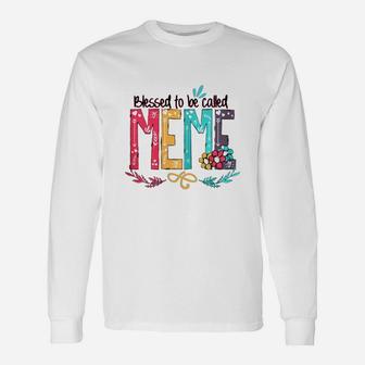 Blessed To Be Called Meme Colorful Long Sleeve T-Shirt - Thegiftio UK