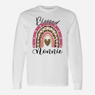 Blessed Nonnie Funny Leopard Boho Rainbow Nonnie Life Unisex Long Sleeve | Crazezy CA