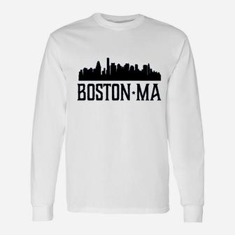 Boston Massachusetts Skyline City Unisex Long Sleeve | Crazezy