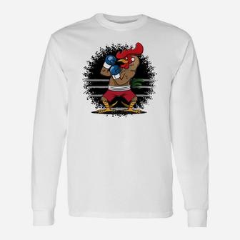 Boxing Rooster Long Sleeve T-Shirt - Thegiftio