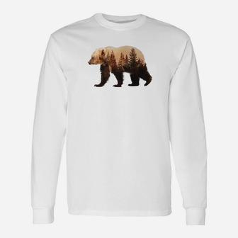 Brown Bear Cool Animal Graphic Long Sleeve T-Shirt - Thegiftio UK