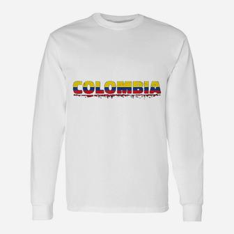 Camiseta De Colombia Jersey With Colombian Flag Long Sleeve T-Shirt - Thegiftio