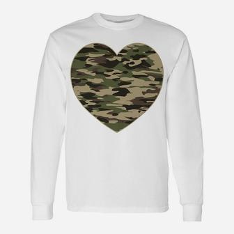 Camo Heart Valentines Day Gifts Camoflauge Military Tactical Unisex Long Sleeve | Crazezy CA