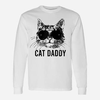Cat Daddy Funny Cats Lover Black Cat Dad Fathers Day Vintage Raglan Baseball Tee Unisex Long Sleeve | Crazezy