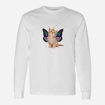 Caticorn Rainbow Shirt Kitty Unicorn Idea Long Sleeve T-Shirt - Thegiftio UK
