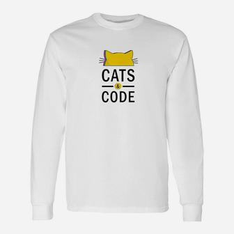 Cats And Code Cat And Programming Unisex Long Sleeve | Crazezy UK