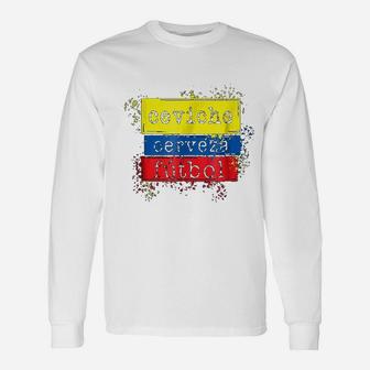 Ceviche Cerveza Futbol Ecuador Flag Soccer Long Sleeve T-Shirt - Thegiftio