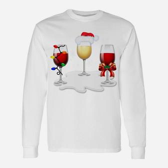 Cheers To Christmas Wine Sweatshirt Unisex Long Sleeve | Crazezy DE