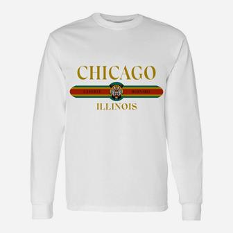Chicago - Illinois - Fashion Design - Tiger Face Unisex Long Sleeve | Crazezy AU