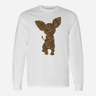 Chihuahua Leopard Print Dog Pup Animal Lover Women Gift Unisex Long Sleeve | Crazezy DE