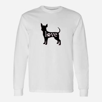 Chihuahua Love Dog Paw Prints Unisex Long Sleeve | Crazezy CA