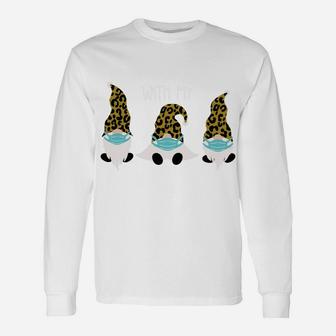 Chillin With My Gnomies Funny Christmas Leopard Gnome Pajama Sweatshirt Unisex Long Sleeve | Crazezy UK