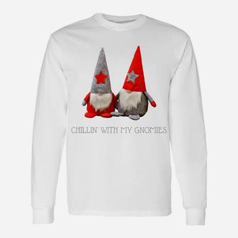 Chillin' With My Gnomies Trendy Christmas Gnome Unisex Long Sleeve | Crazezy