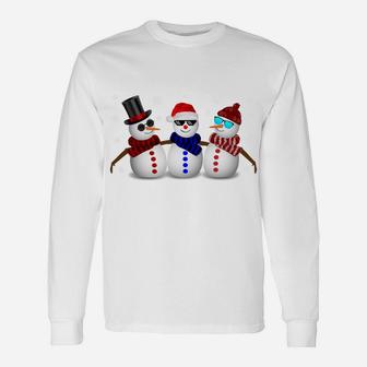 Chilling With My Snowmies Funny Christmas Snowmen Unisex Long Sleeve | Crazezy CA