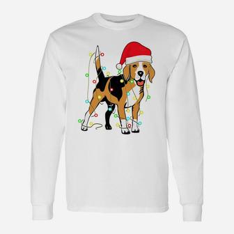 Christmas Lights Beagle Dog Lover Funny Xmas Gift Unisex Long Sleeve | Crazezy