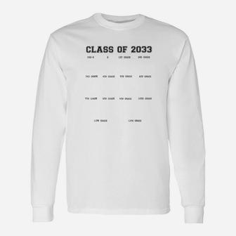 Class Of 2033 Grow With Me With Space For Handprints Long Sleeve T-Shirt - Thegiftio UK
