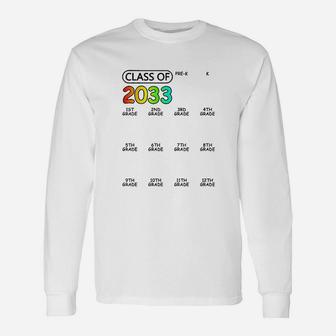 Class Of 2033 Graduate Perk 12Th Grade Space For Checkmarks Unisex Long Sleeve | Crazezy