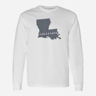 Classic Teaze Louisiana State Map Shape La Pride Long Sleeve T-Shirt - Thegiftio UK