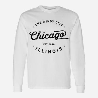 Classic Vintage Retro Chicago Illinois Windy City Sweatshirt Unisex Long Sleeve | Crazezy