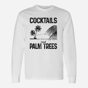 Cocktails And Palm Cute Summer Vacation Unisex Long Sleeve | Crazezy DE