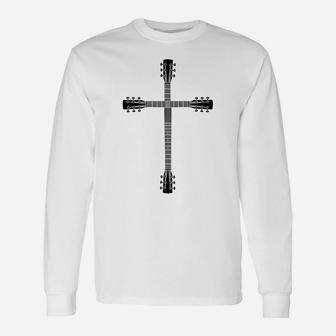 Cool Christian Guitar Cross | Funny Musician Guitarist Gift Unisex Long Sleeve | Crazezy