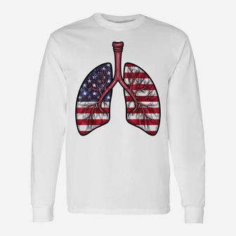 Cool Respiratory Therapy Men Women Us Flag Patriotic Rt Unisex Long Sleeve | Crazezy