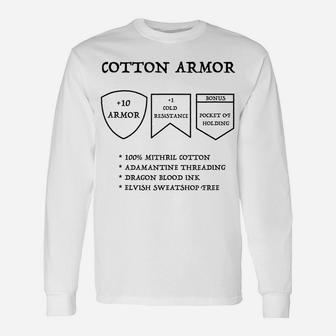 Cotton Armor Rpg D20 Dice Gamer Nerdy Costume Unisex Long Sleeve | Crazezy