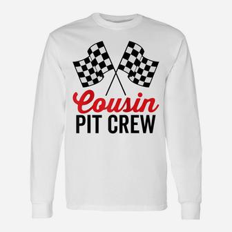 Cousin Pit Crew For Racing Family Party Funny Team Costume Raglan Baseball Tee Unisex Long Sleeve | Crazezy CA