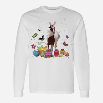 Cute Horse Bunny Egg Hunting Colorful Egg Happy Easter Day Unisex Long Sleeve | Crazezy