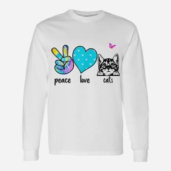 Cute Kitten Loving Shirt For Cat Lovers Cool Tie Dye Tshirt Unisex Long Sleeve | Crazezy DE