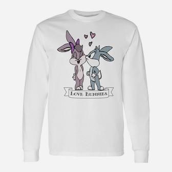 Cute Love Bunnies Cartoon Bunny Rabbit Tee Long Sleeve T-Shirt - Thegiftio