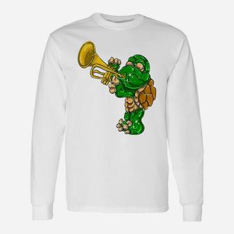 Cute Turtle Trumpet Gifts Jazz Musician Trumpeter Unisex Long Sleeve | Crazezy AU
