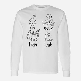 Cute Un Deux Trois Cat Loving French 1-2-3-4 Counting Kitty Raglan Baseball Tee Unisex Long Sleeve | Crazezy CA