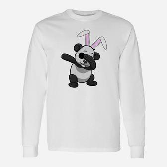 Dabbing Easter Bunny Panda Cute Animal Dab Long Sleeve T-Shirt - Seseable