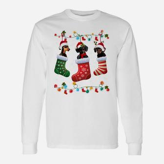 Dachshund Christmas Socks Funny Xmas Pajama Dog Lover Gift Sweatshirt Unisex Long Sleeve | Crazezy CA