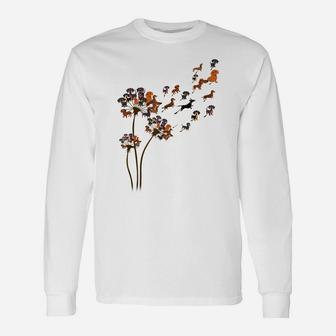 Dachshund Dog Dandelion Flower Funny Animal Lovers Men Women Unisex Long Sleeve | Crazezy